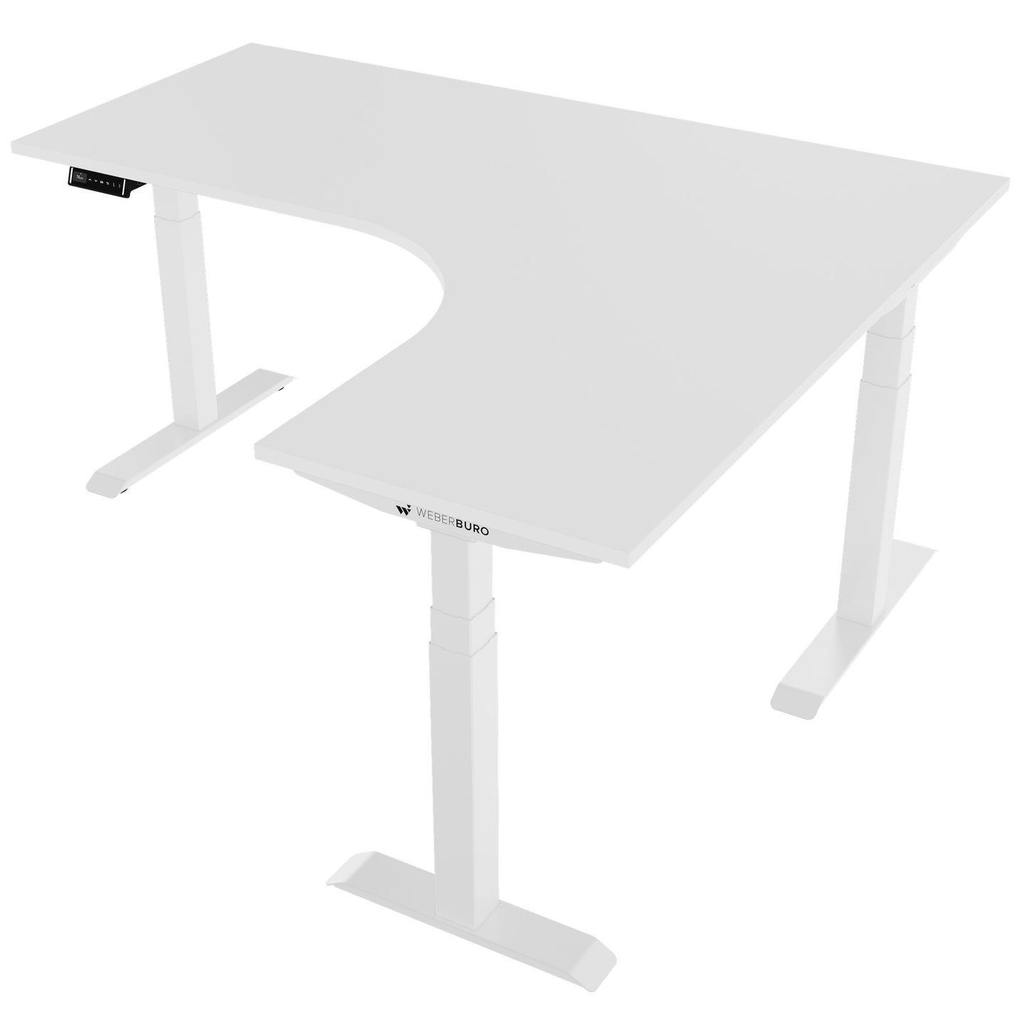 TELDRA Pro, 3-motor angle desk table | 1800 x 1600 mm, electrically height adjustable, white