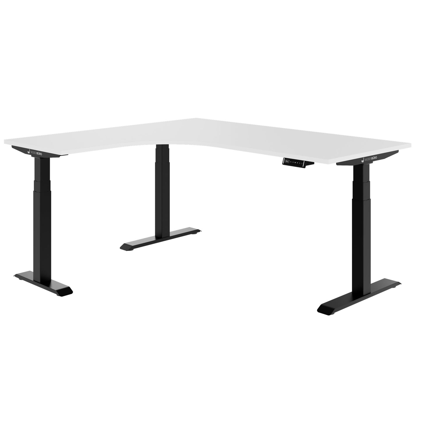TELDRA Pro, 3-motor angle desk table | 1800 x 1600 mm, electrically height adjustable, white