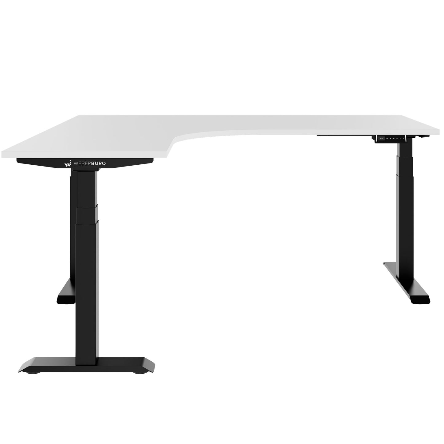 TELDRA Pro, 3-motor angle desk table | 1800 x 1600 mm, electrically height adjustable, white