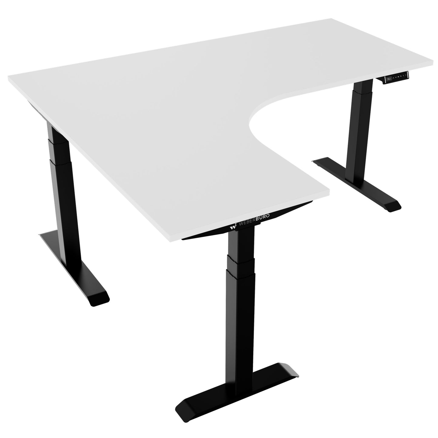 TELDRA Pro, 3-motor angle desk table | 1800 x 1600 mm, electrically height adjustable, white