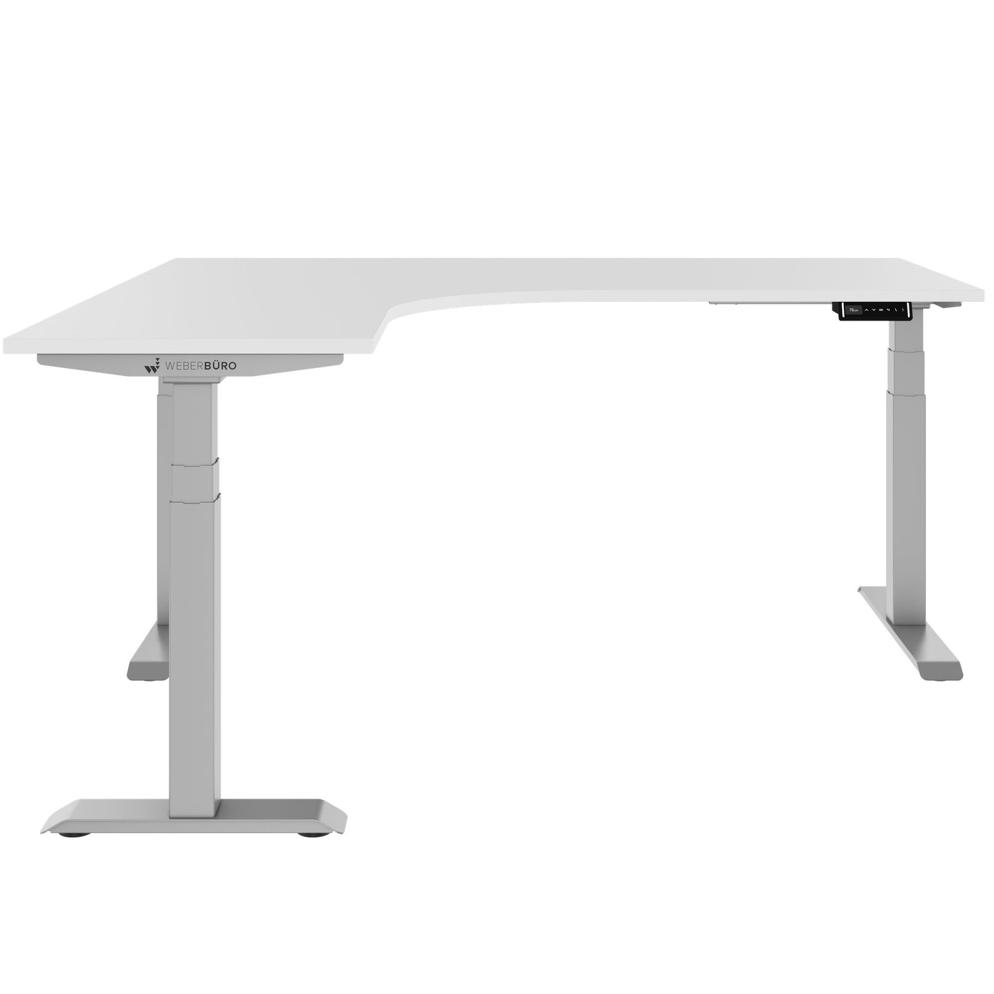 TELDRA Pro, 3-motor angle desk table | 1800 x 1600 mm, electrically height adjustable, white