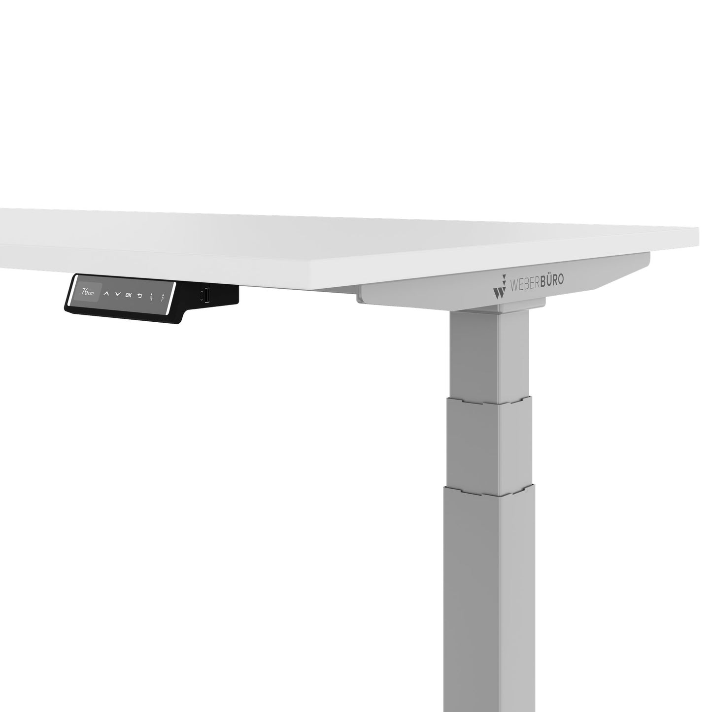 TELDRA Pro, 3-motor angle desk table | 1800 x 1600 mm, electrically height adjustable, white