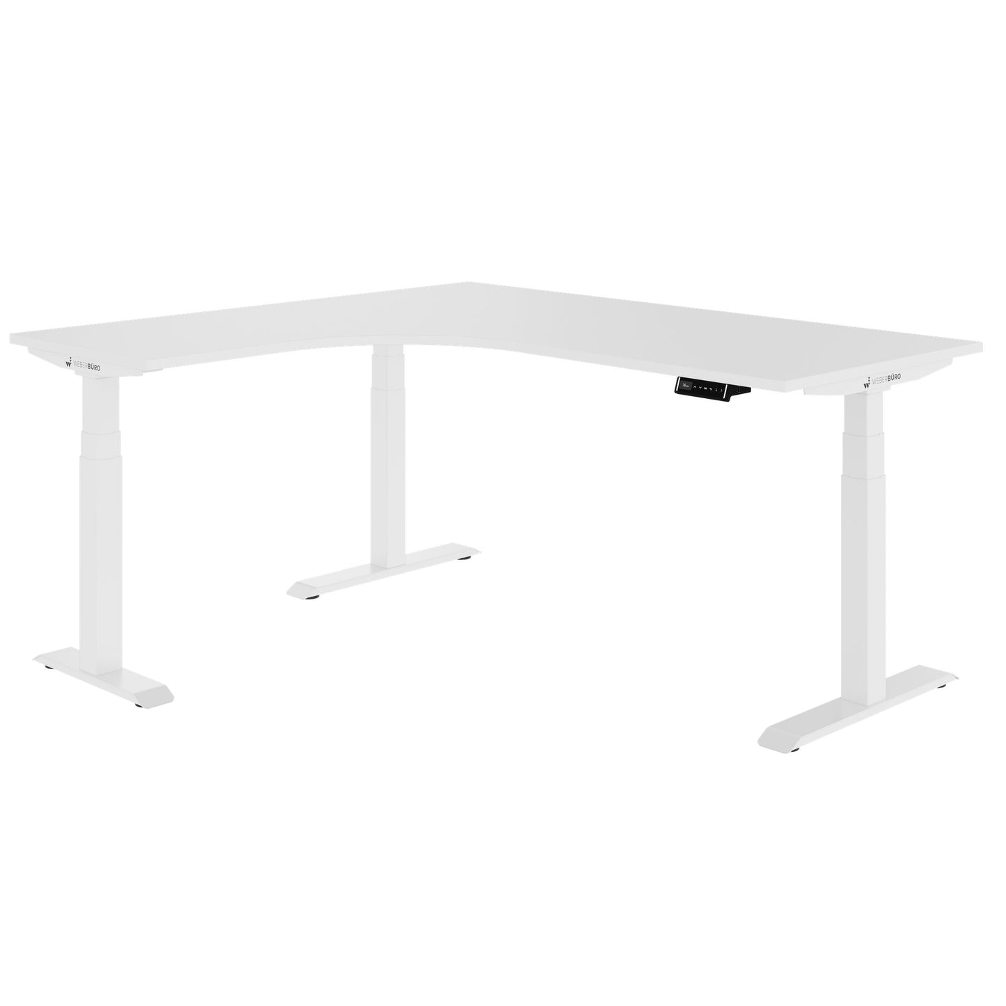 TELDRA Pro, 3-motor angle desk table | 1800 x 1600 mm, electrically height adjustable, white