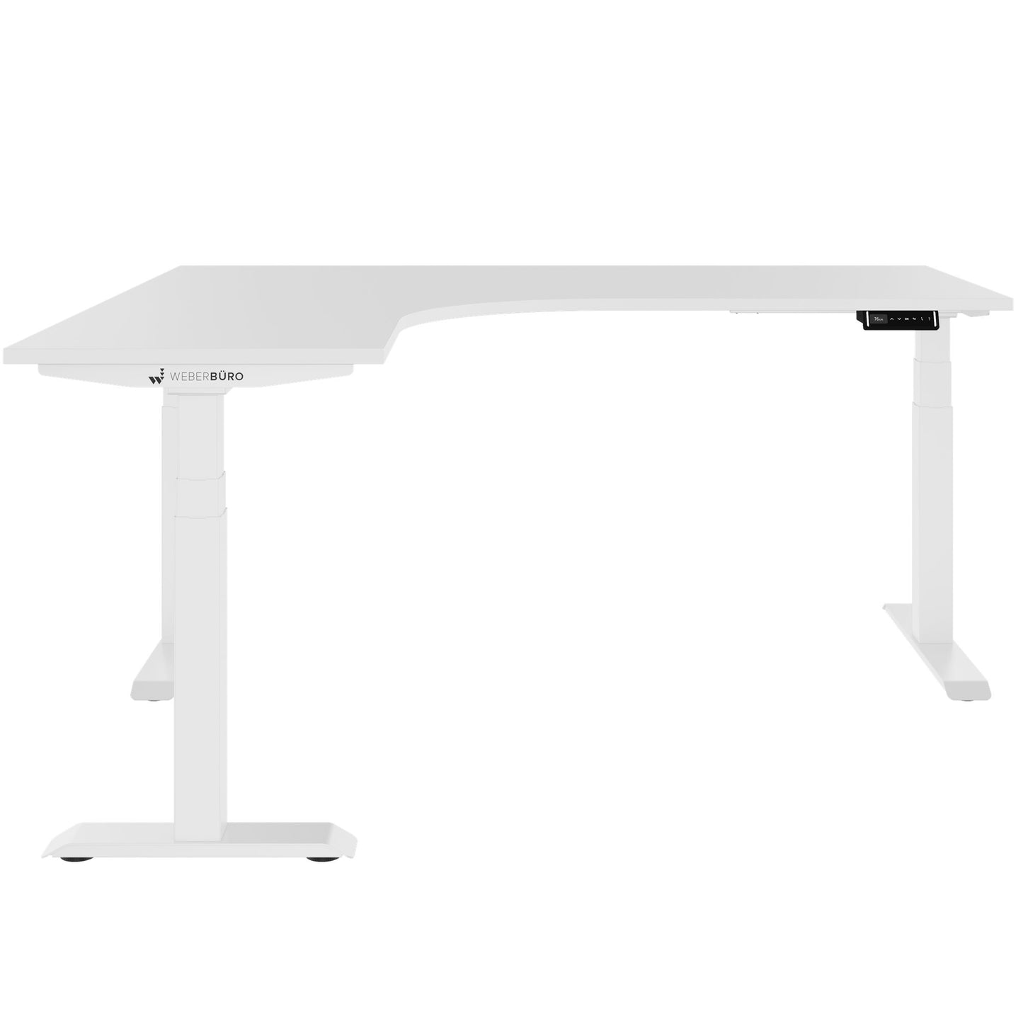 TELDRA Pro, 3-motor angle desk table | 1800 x 1600 mm, electrically height adjustable, white