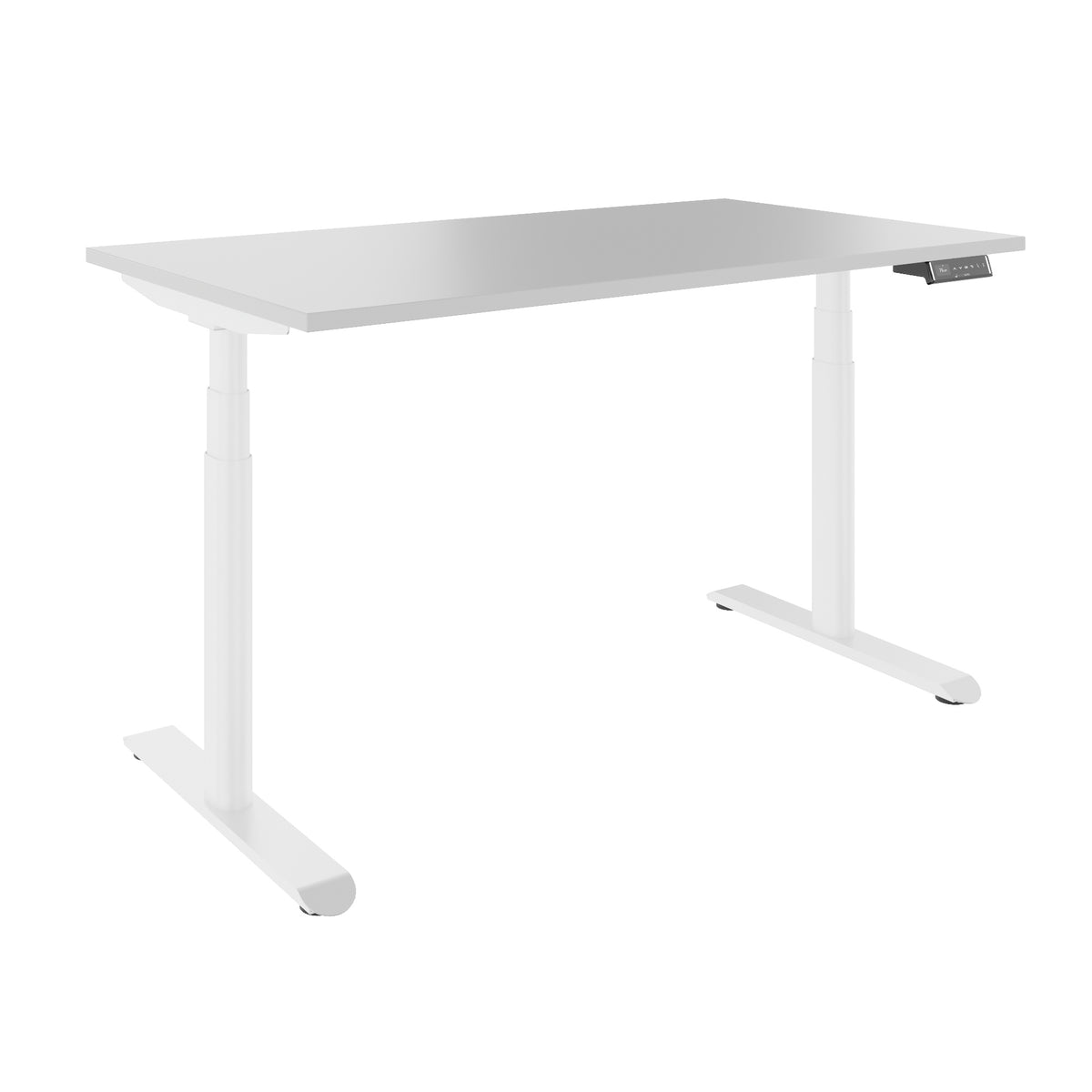 TELDRA Pro Curve, 2-Motoren-Schreibtisch | 1200-1800 mm, elektrisch höhenverstellbar, Perlgrau