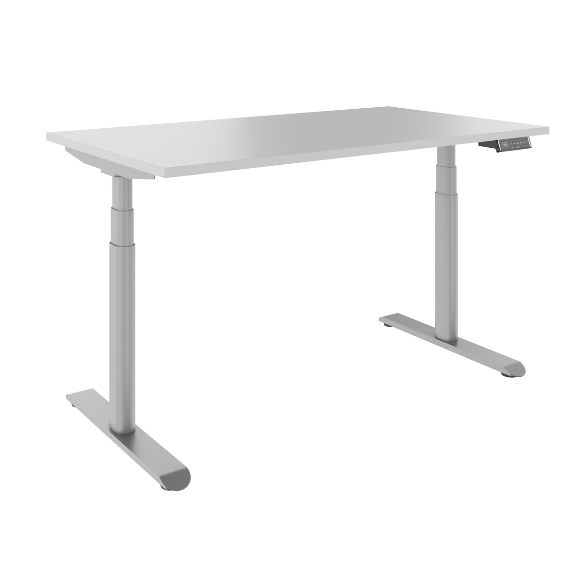 TELDRA Pro Curve, 2-Motoren-Schreibtisch | 1200-1800 mm, elektrisch höhenverstellbar, Perlgrau