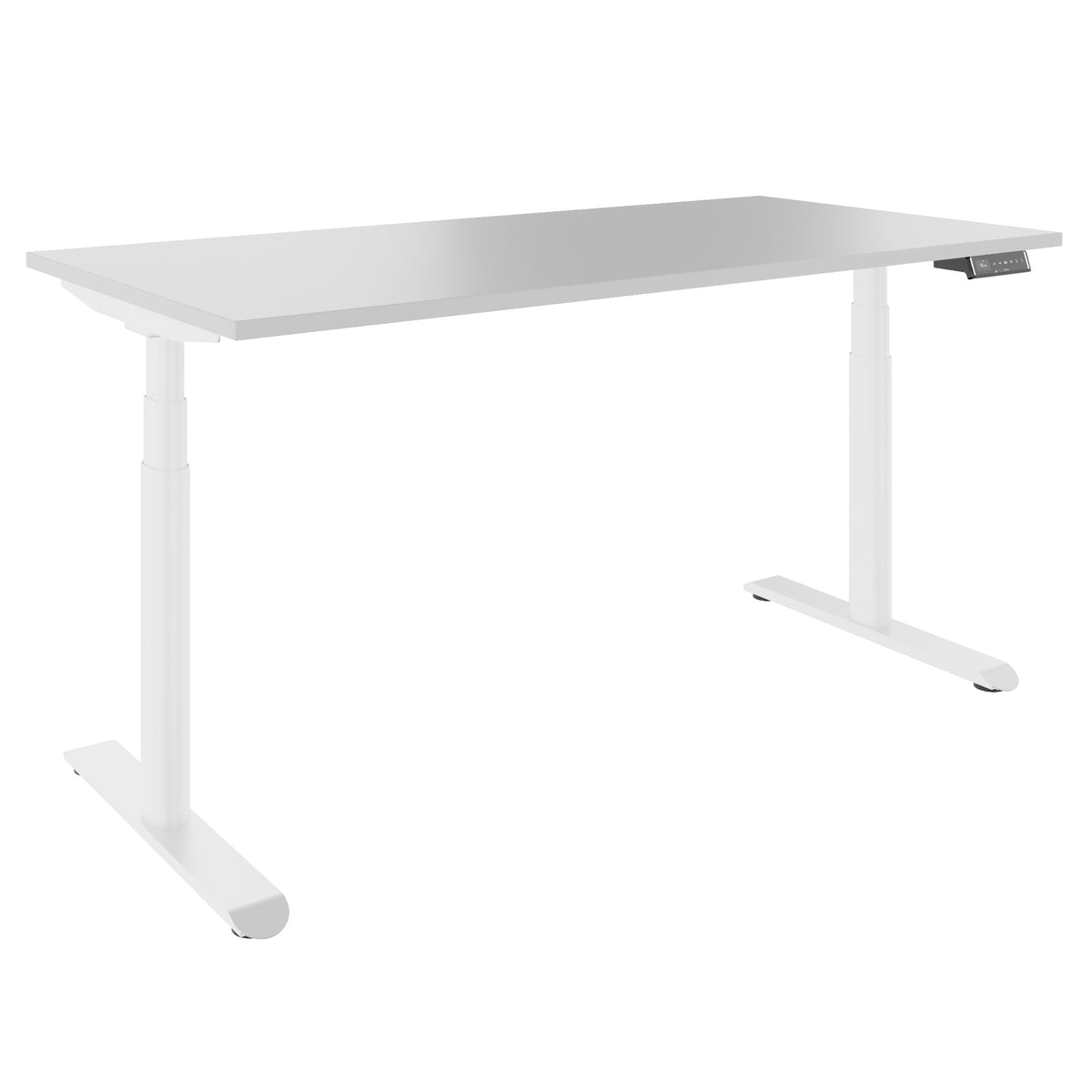 TELDRA Pro Curve, 2-Motoren-Schreibtisch | 1200-1800 mm, elektrisch höhenverstellbar, Perlgrau