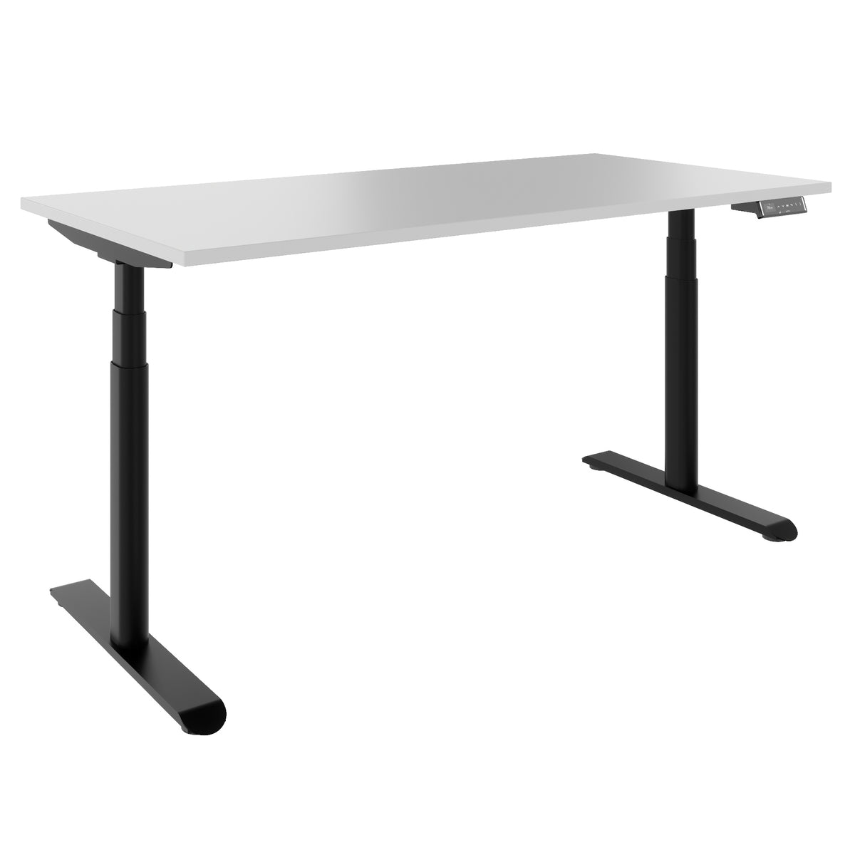 TELDRA Pro Curve, 2-Motoren-Schreibtisch | 1200-1800 mm, elektrisch höhenverstellbar, Perlgrau