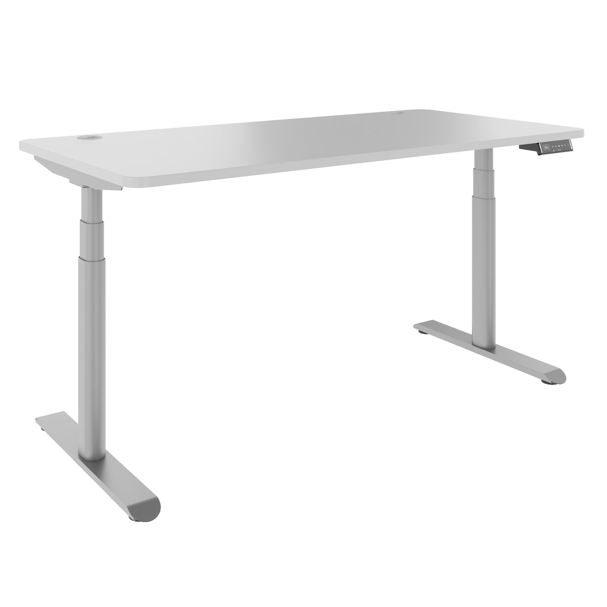 TELDRA Pro Curve, 2-Motoren-Schreibtisch | 1200-1800 mm, elektrisch höhenverstellbar, Perlgrau