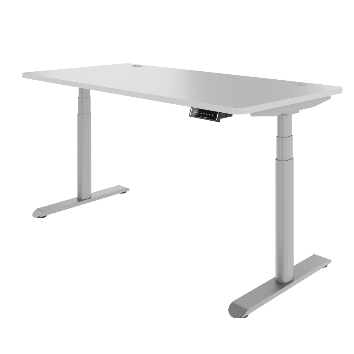 TELDRA Pro Curve, 2-Motoren-Schreibtisch | 1200-1800 mm, elektrisch höhenverstellbar, Perlgrau