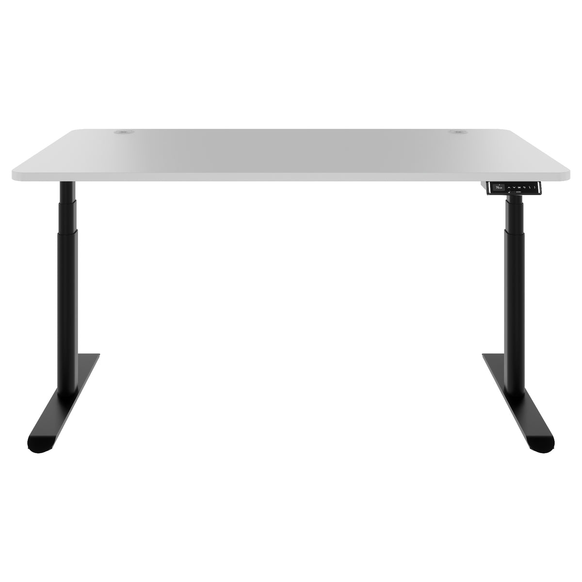 TELDRA Pro Curve, 2-Motoren-Schreibtisch | 1200-1800 mm, elektrisch höhenverstellbar, Perlgrau