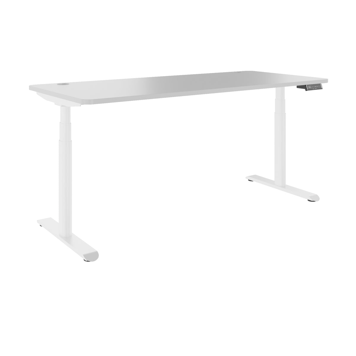 TELDRA Pro Curve, 2-Motoren-Schreibtisch | 1200-1800 mm, elektrisch höhenverstellbar, Perlgrau