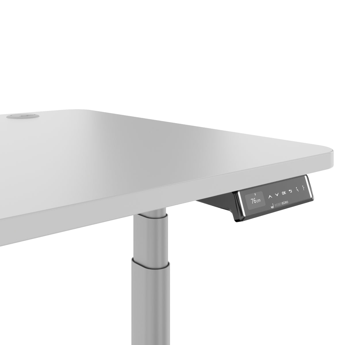 TELDRA Pro Curve, 2-Motoren-Schreibtisch | 1200-1800 mm, elektrisch höhenverstellbar, Perlgrau