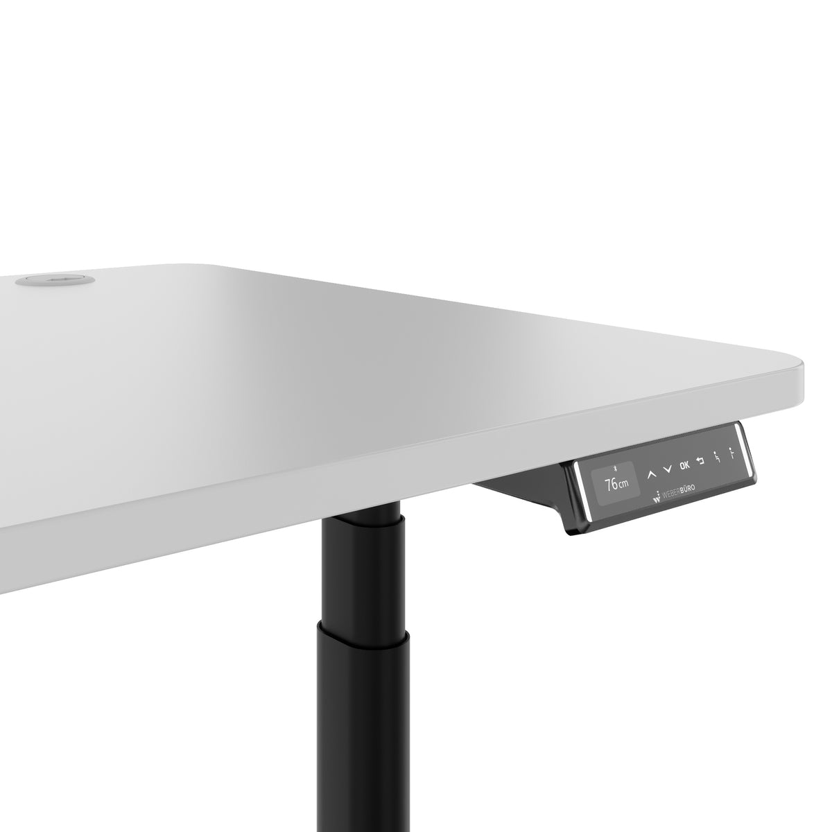 TELDRA Pro Curve, 2-Motoren-Schreibtisch | 1200-1800 mm, elektrisch höhenverstellbar, Perlgrau