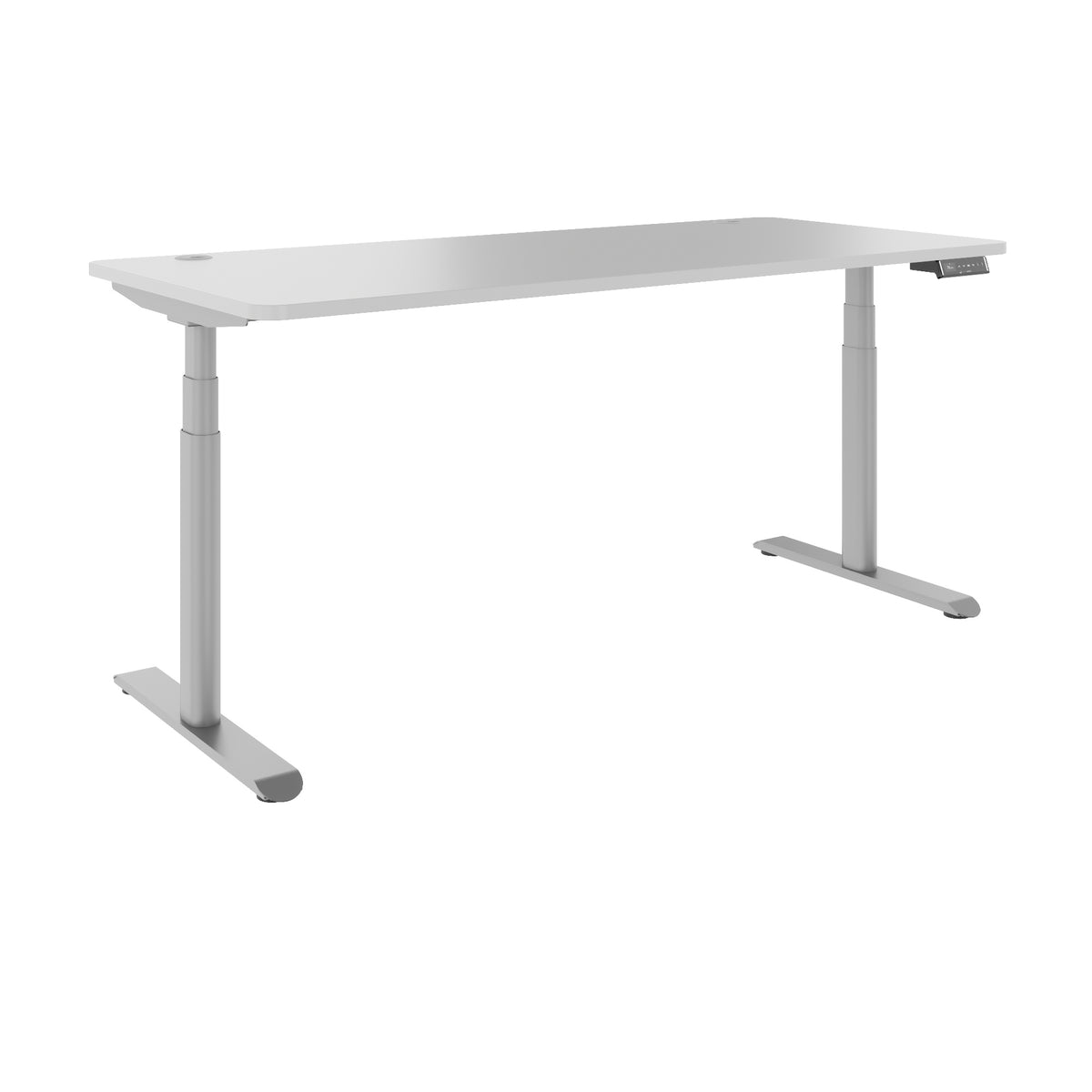 TELDRA Pro Curve, 2-Motoren-Schreibtisch | 1200-1800 mm, elektrisch höhenverstellbar, Perlgrau