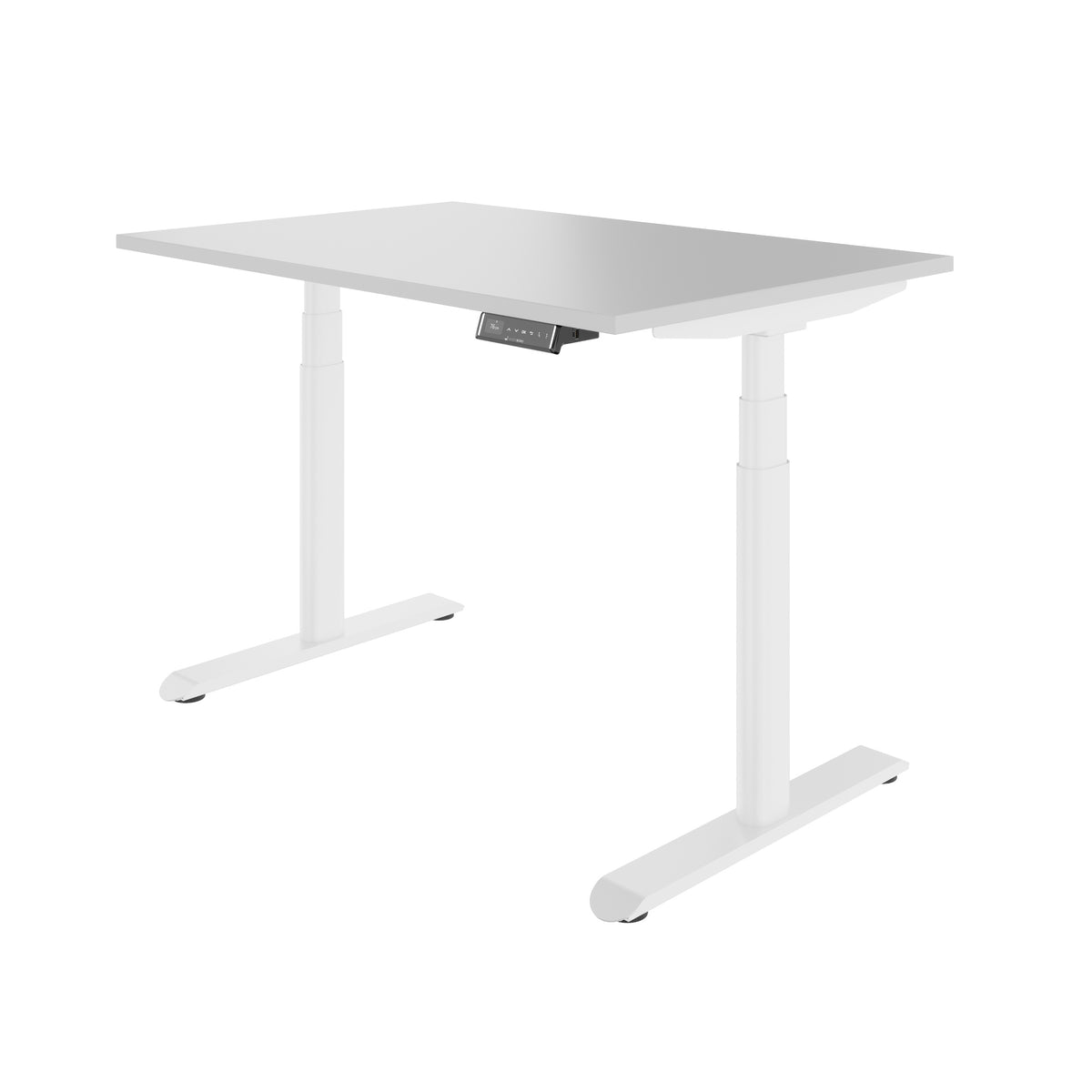 TELDRA Pro Curve, 2-Motoren-Schreibtisch | 1200-1800 mm, elektrisch höhenverstellbar, Perlgrau