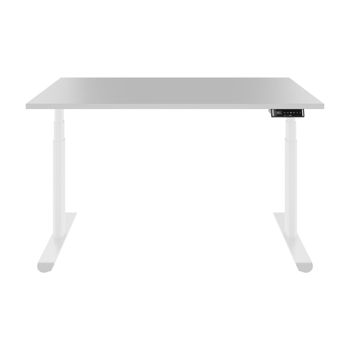 TELDRA Pro Curve, 2-Motoren-Schreibtisch | 1200-1800 mm, elektrisch höhenverstellbar, Perlgrau