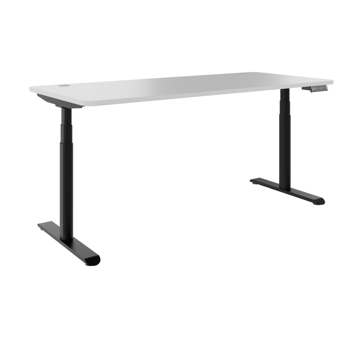 TELDRA Pro Curve, 2-Motoren-Schreibtisch | 1200-1800 mm, elektrisch höhenverstellbar, Perlgrau
