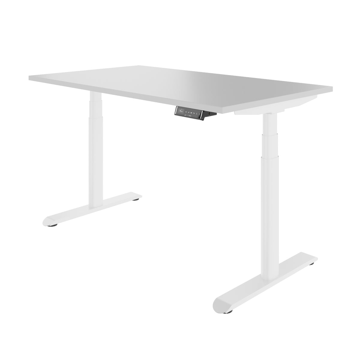 TELDRA Pro Curve, 2-Motoren-Schreibtisch | 1200-1800 mm, elektrisch höhenverstellbar, Perlgrau