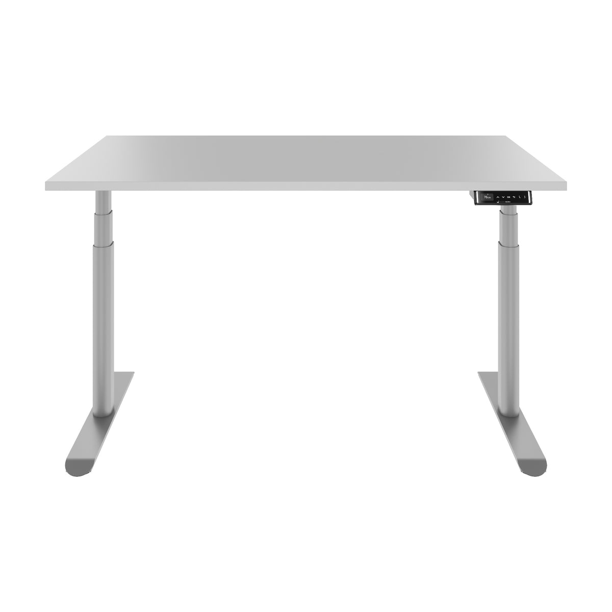 TELDRA Pro Curve, 2-Motoren-Schreibtisch | 1200-1800 mm, elektrisch höhenverstellbar, Perlgrau