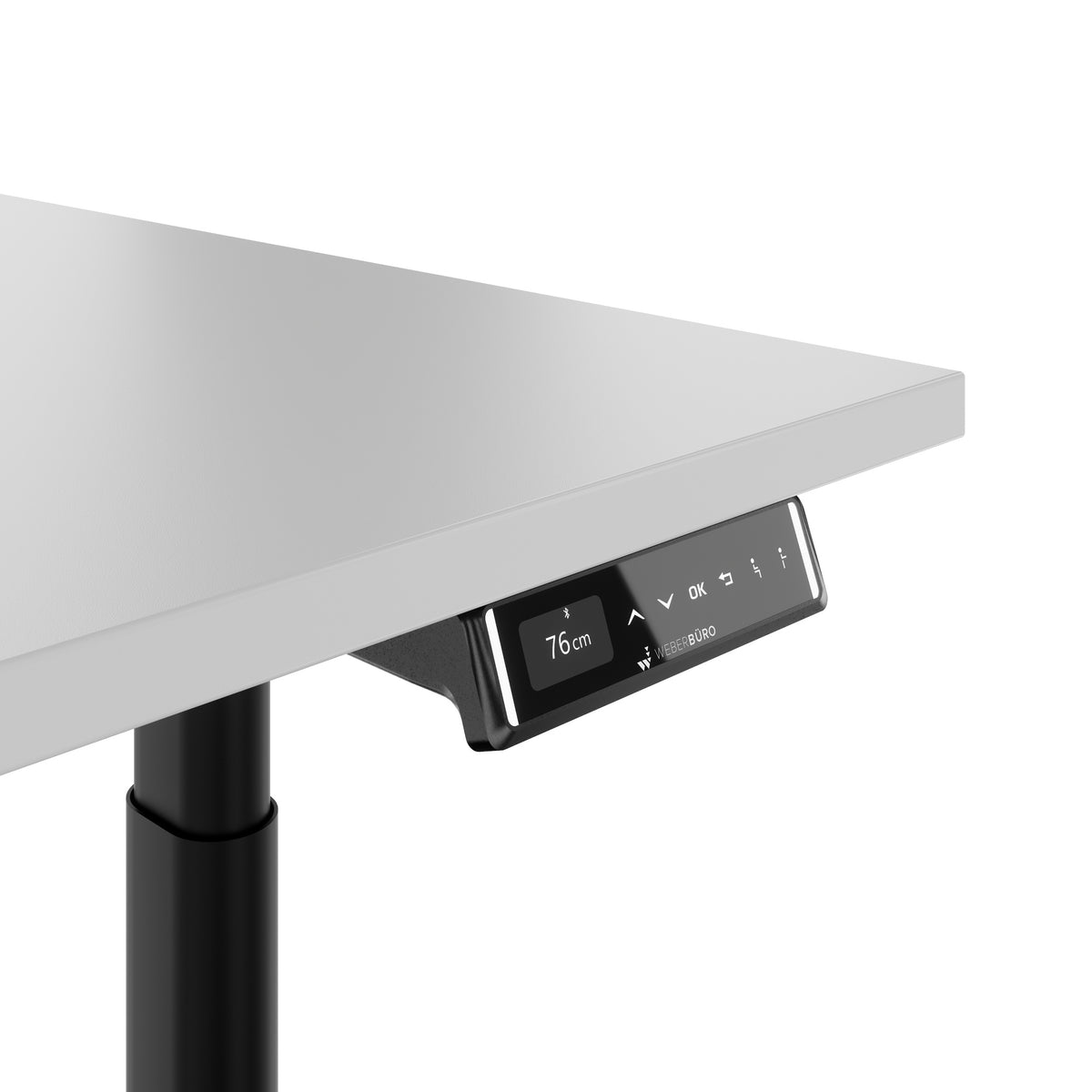 TELDRA Pro Curve, 2-Motoren-Schreibtisch | 1200-1800 mm, elektrisch höhenverstellbar, Perlgrau
