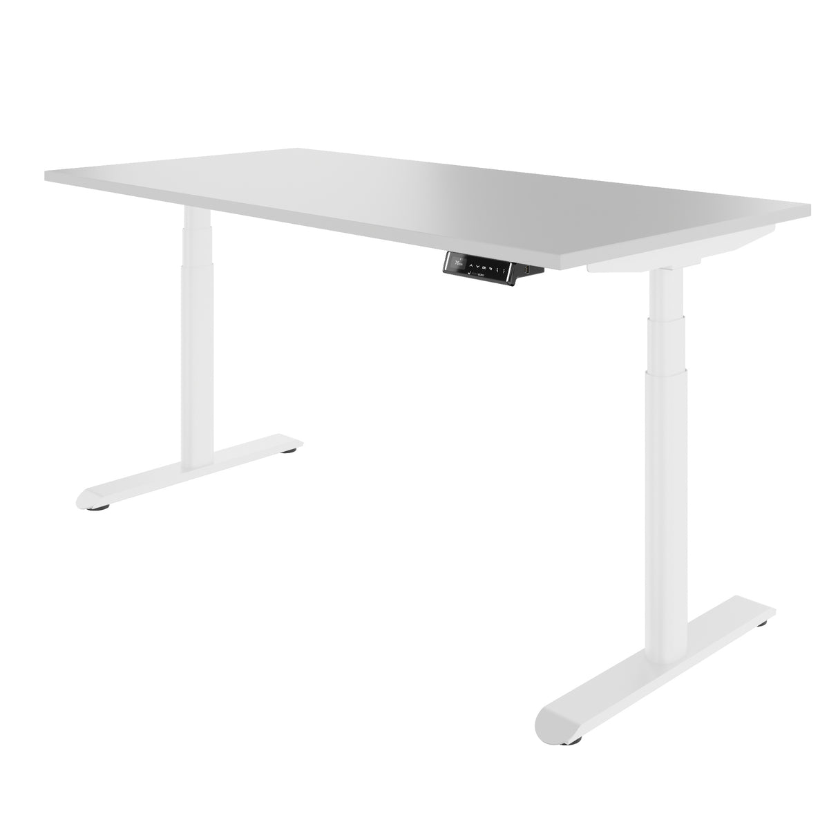 TELDRA Pro Curve, 2-Motoren-Schreibtisch | 1200-1800 mm, elektrisch höhenverstellbar, Perlgrau