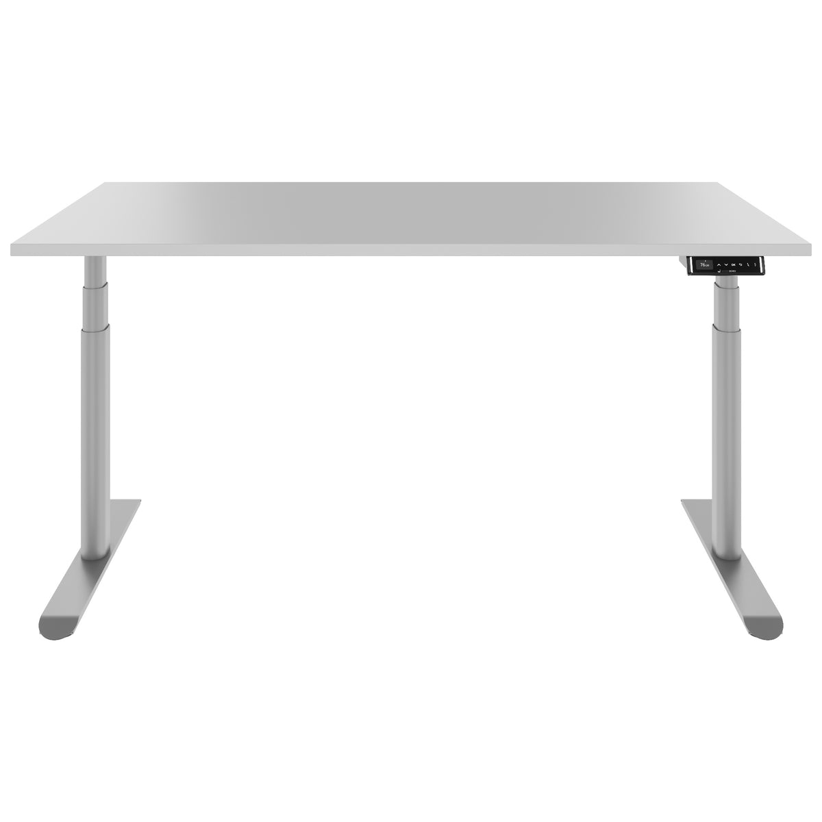 TELDRA Pro Curve, 2-Motoren-Schreibtisch | 1200-1800 mm, elektrisch höhenverstellbar, Perlgrau