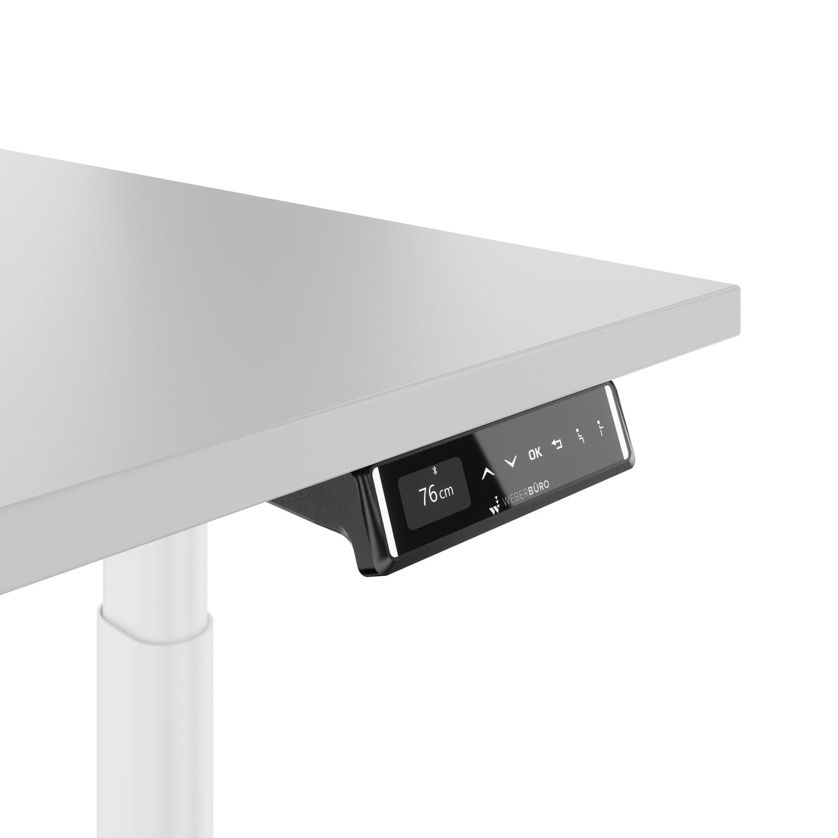 TELDRA Pro Curve, 2-Motoren-Schreibtisch | 1200-1800 mm, elektrisch höhenverstellbar, Perlgrau