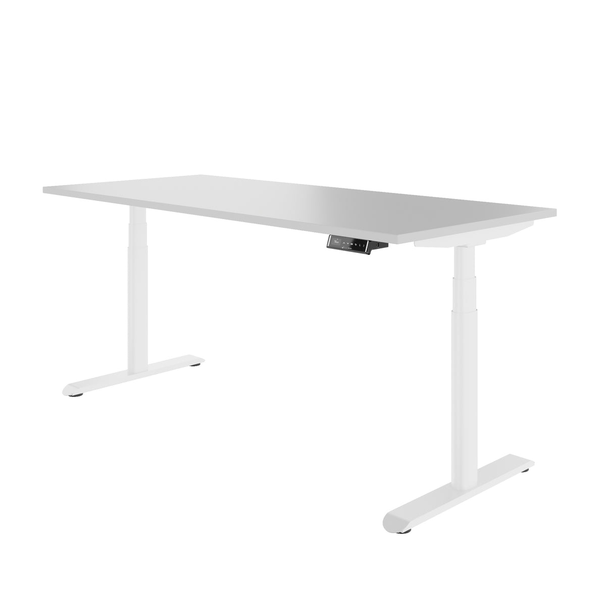 TELDRA Pro Curve, 2-Motoren-Schreibtisch | 1200-1800 mm, elektrisch höhenverstellbar, Perlgrau