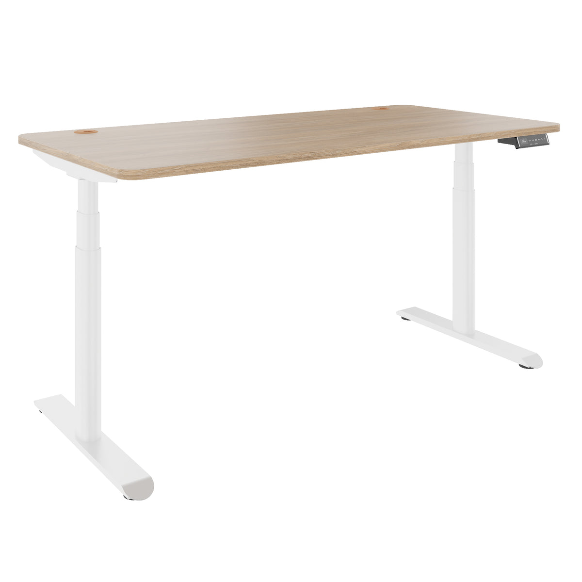 TELDRA Pro Curve, 2-Motoren-Schreibtisch | 1200-2000 mm, elektrisch höhenverstellbar, Bernsteineiche