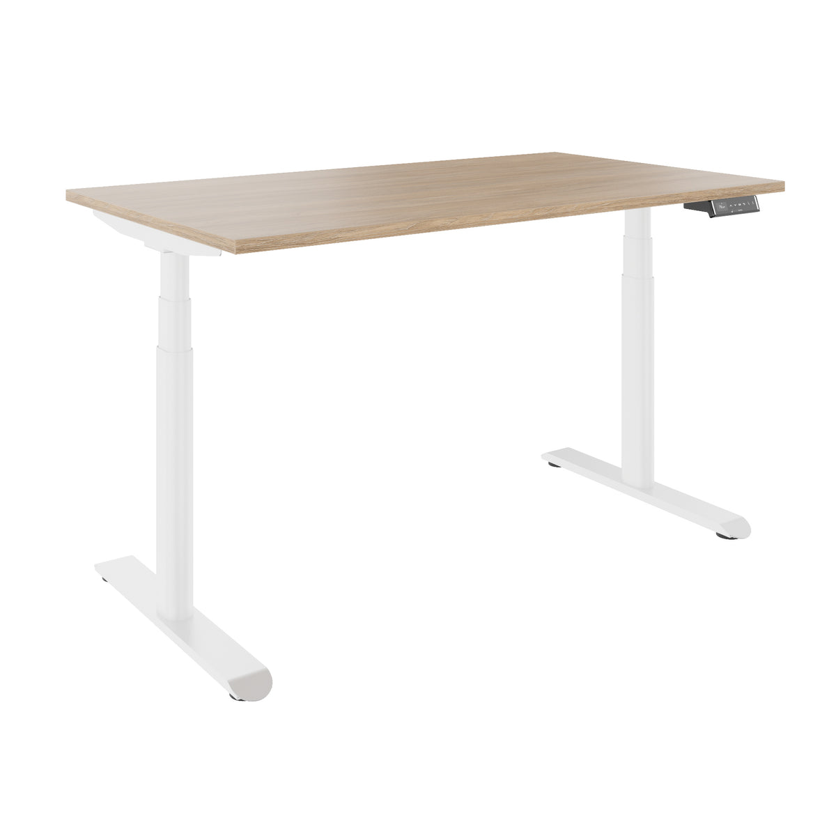 TELDRA Pro Curve, 2-Motoren-Schreibtisch | 1200-2000 mm, elektrisch höhenverstellbar, Bernsteineiche