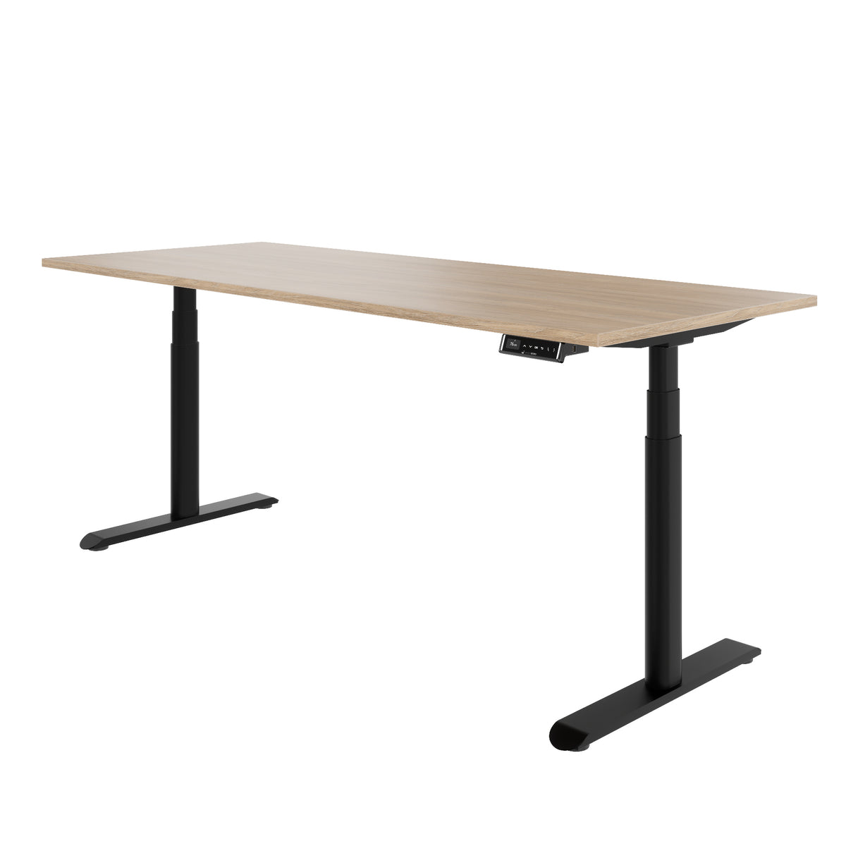 TELDRA Pro Curve, 2-Motoren-Schreibtisch | 1200-2000 mm, elektrisch höhenverstellbar, Bernsteineiche