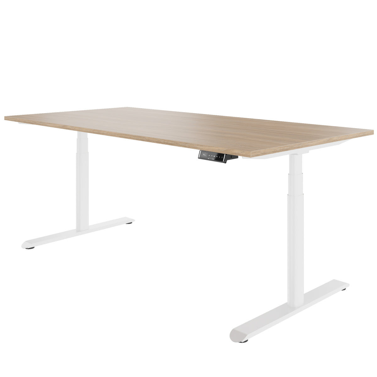 TELDRA Pro Curve, 2-Motoren-Schreibtisch | 1200-2000 mm, elektrisch höhenverstellbar, Bernsteineiche