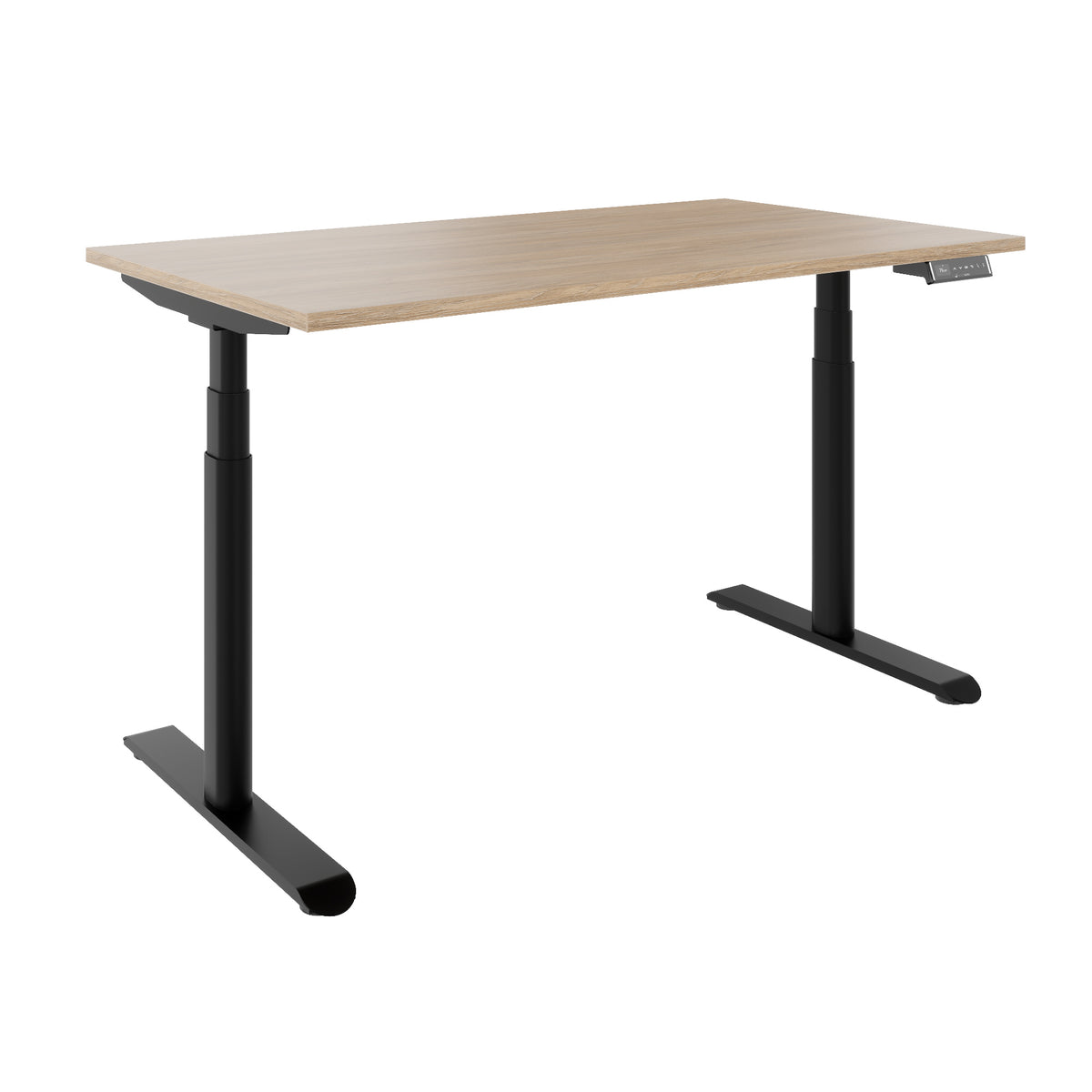 TELDRA Pro Curve, 2-Motoren-Schreibtisch | 1200-2000 mm, elektrisch höhenverstellbar, Bernsteineiche