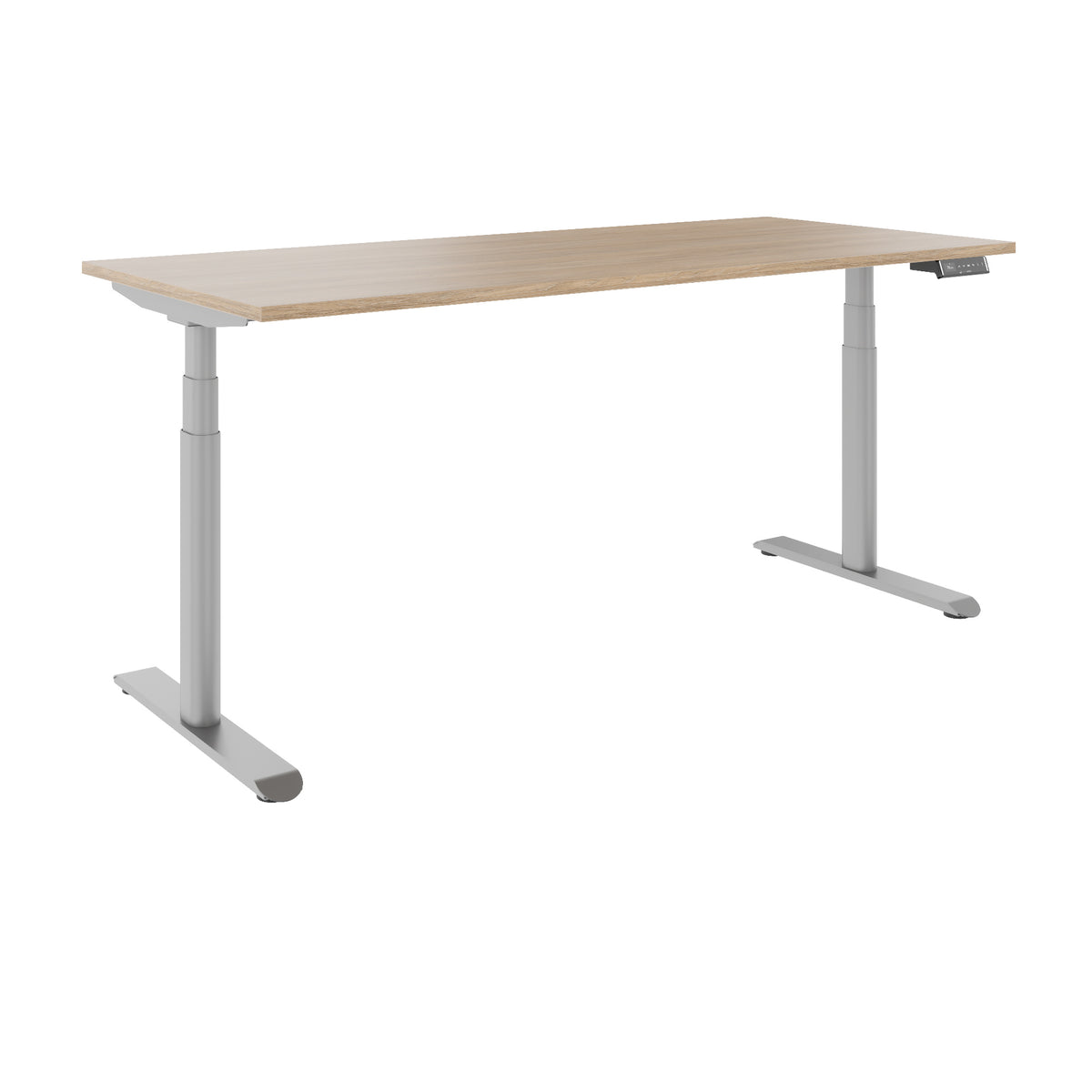 TELDRA Pro Curve, 2-Motoren-Schreibtisch | 1200-2000 mm, elektrisch höhenverstellbar, Bernsteineiche