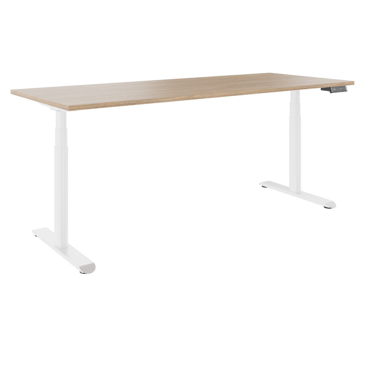 TELDRA Pro Curve, 2-Motoren-Schreibtisch | 1200-2000 mm, elektrisch höhenverstellbar, Bernsteineiche