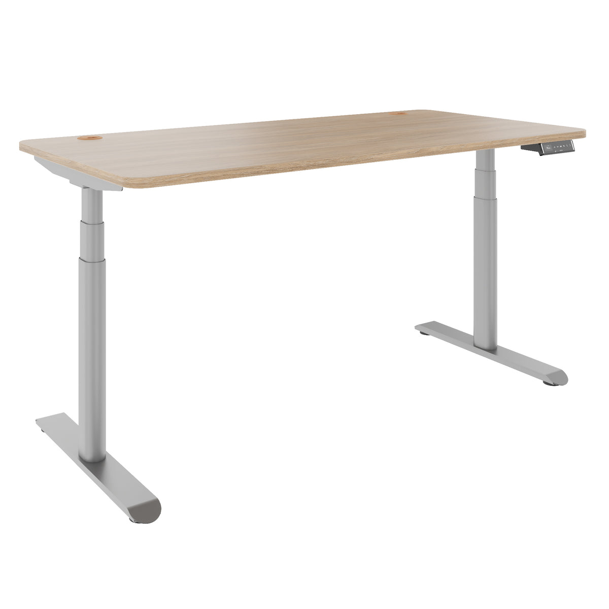 TELDRA Pro Curve, 2-Motoren-Schreibtisch | 1200-2000 mm, elektrisch höhenverstellbar, Bernsteineiche