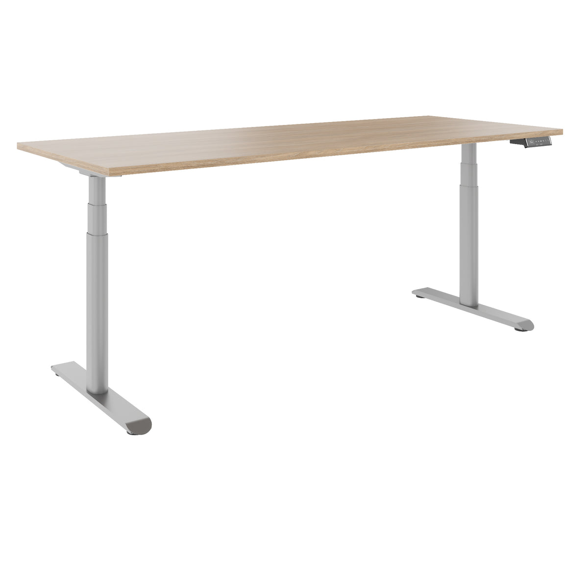 TELDRA Pro Curve, 2-Motoren-Schreibtisch | 1200-2000 mm, elektrisch höhenverstellbar, Bernsteineiche