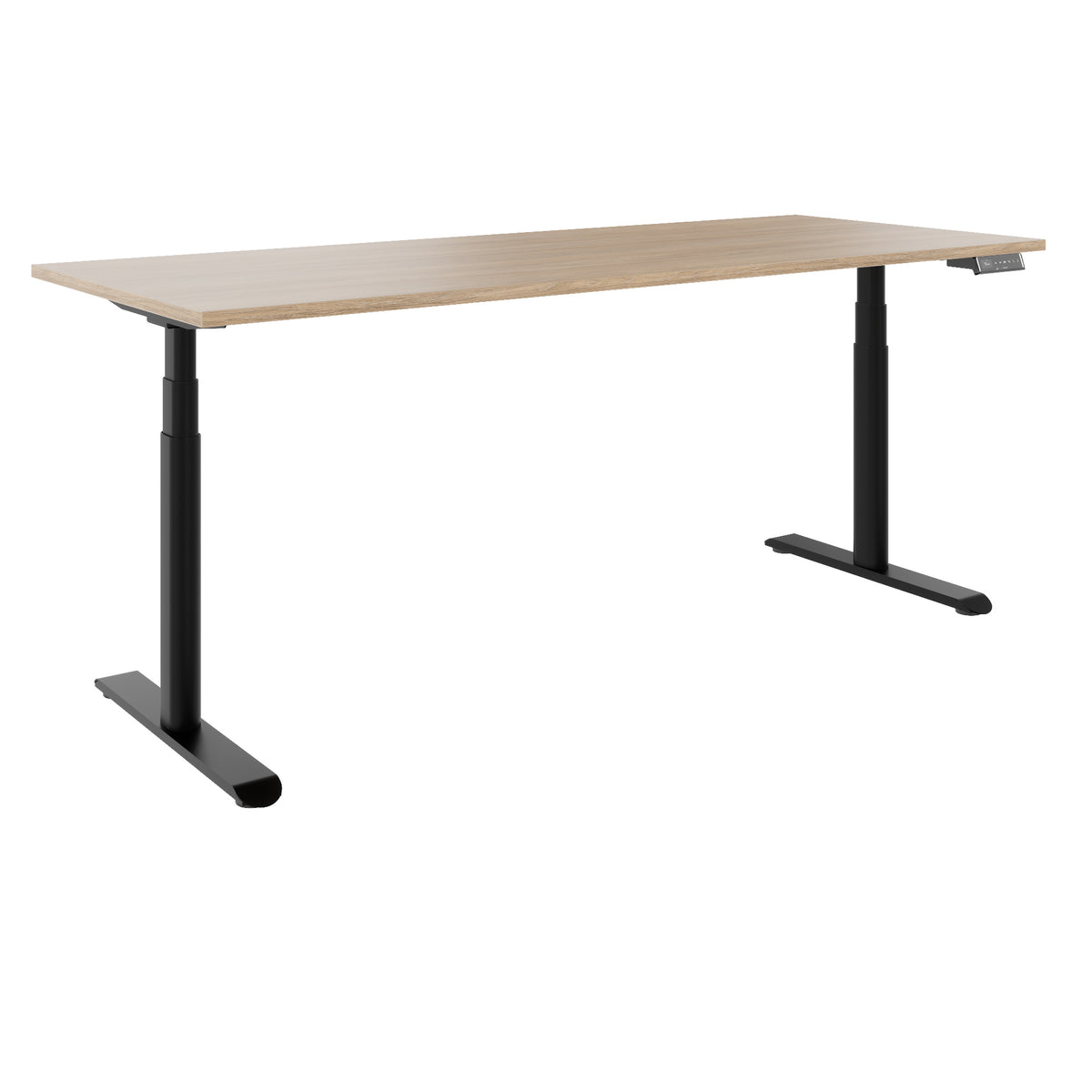 TELDRA Pro Curve, 2-Motoren-Schreibtisch | 1200-2000 mm, elektrisch höhenverstellbar, Bernsteineiche