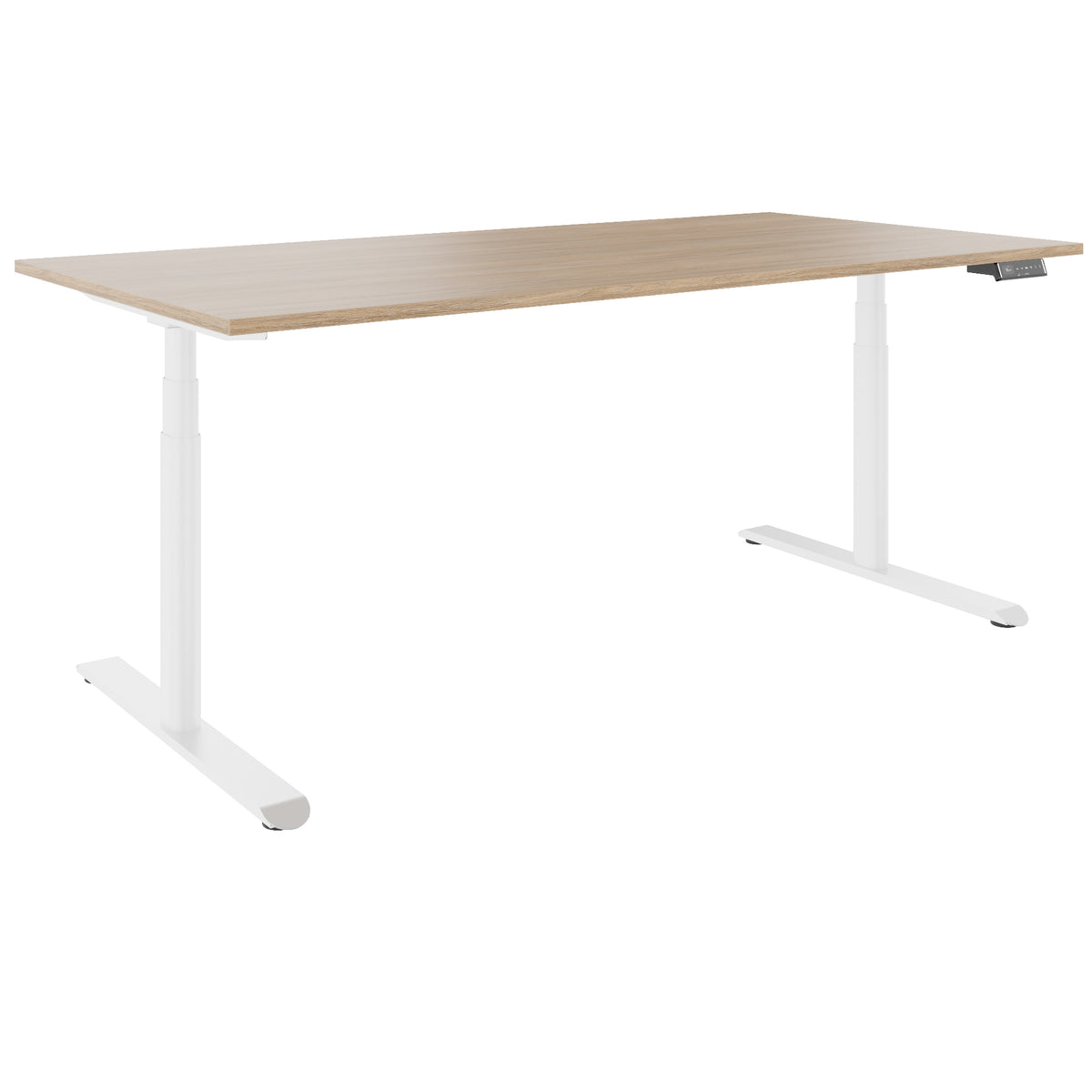 TELDRA Pro Curve, 2-Motoren-Schreibtisch | 1200-2000 mm, elektrisch höhenverstellbar, Bernsteineiche