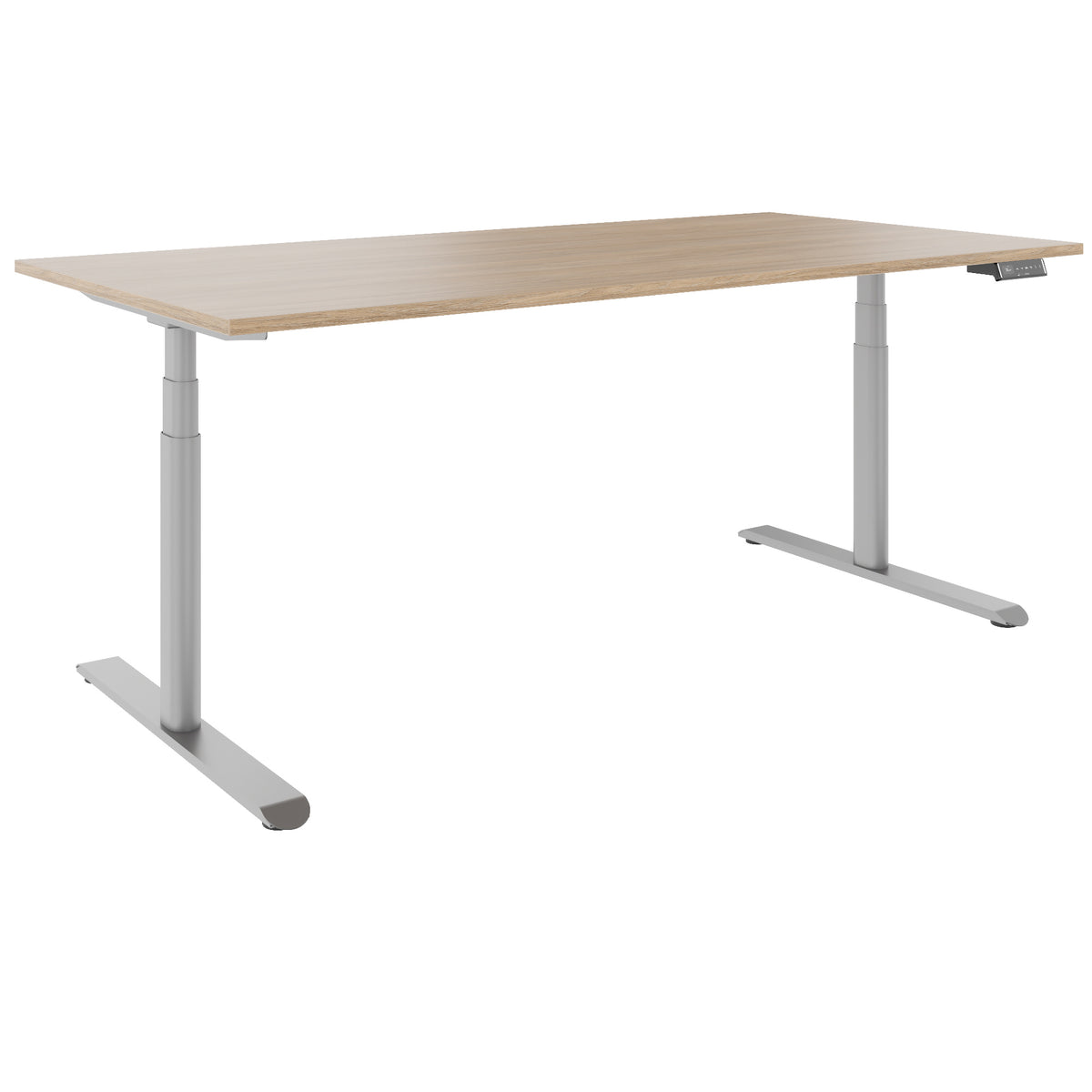 TELDRA Pro Curve, 2-Motoren-Schreibtisch | 1200-2000 mm, elektrisch höhenverstellbar, Bernsteineiche