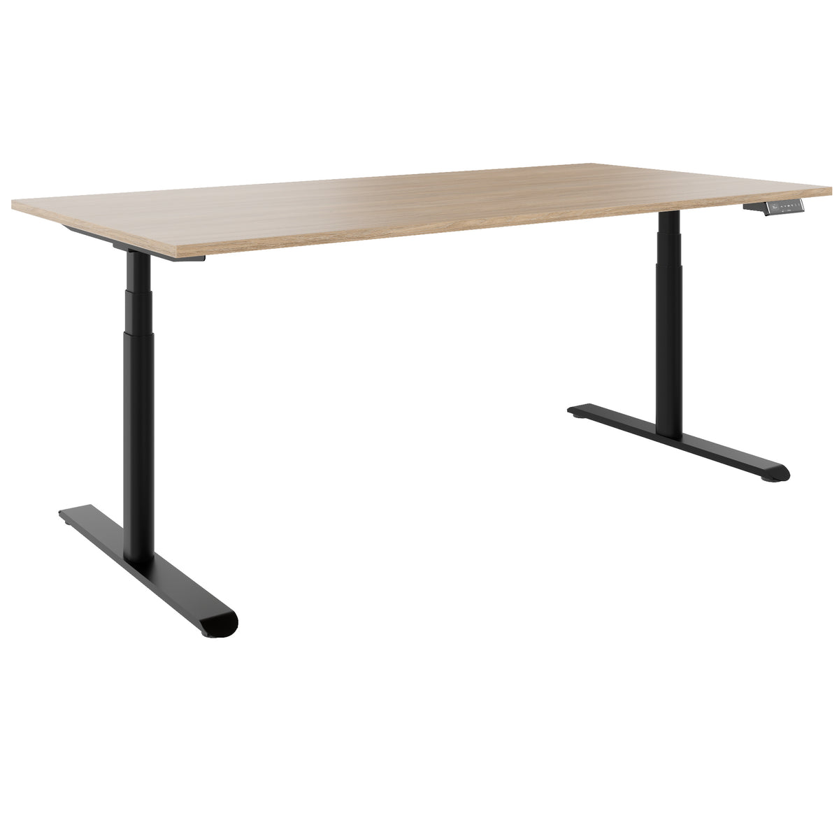 TELDRA Pro Curve, 2-Motoren-Schreibtisch | 1200-2000 mm, elektrisch höhenverstellbar, Bernsteineiche