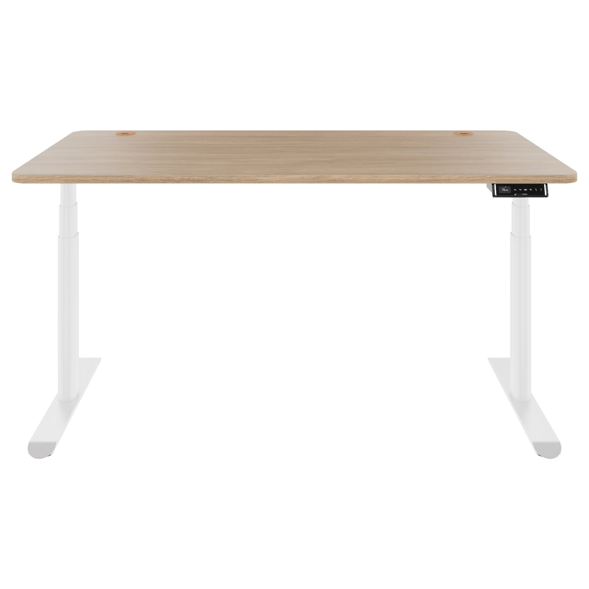 TELDRA Pro Curve, 2-Motoren-Schreibtisch | 1200-2000 mm, elektrisch höhenverstellbar, Bernsteineiche