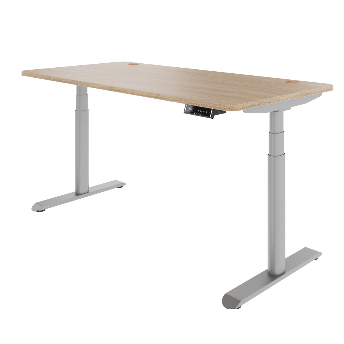 TELDRA Pro Curve, 2-Motoren-Schreibtisch | 1200-2000 mm, elektrisch höhenverstellbar, Bernsteineiche