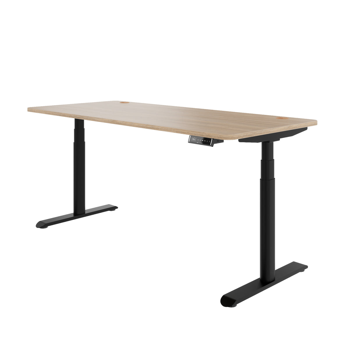 TELDRA Pro Curve, 2-Motoren-Schreibtisch | 1200-2000 mm, elektrisch höhenverstellbar, Bernsteineiche