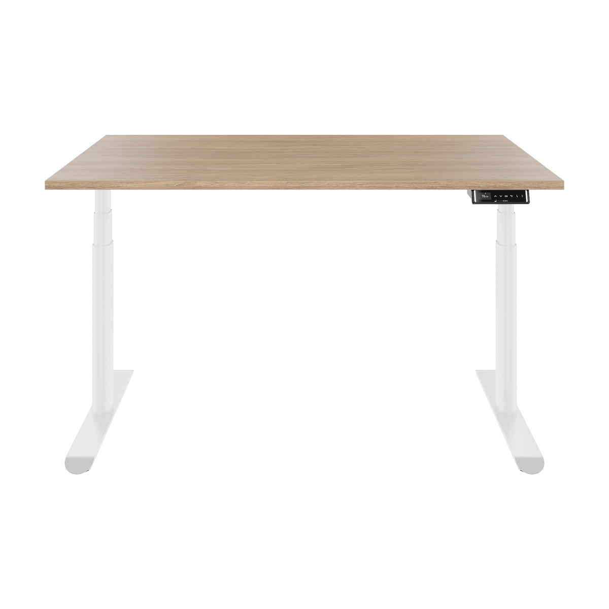 TELDRA Pro Curve, 2-Motoren-Schreibtisch | 1200-2000 mm, elektrisch höhenverstellbar, Bernsteineiche