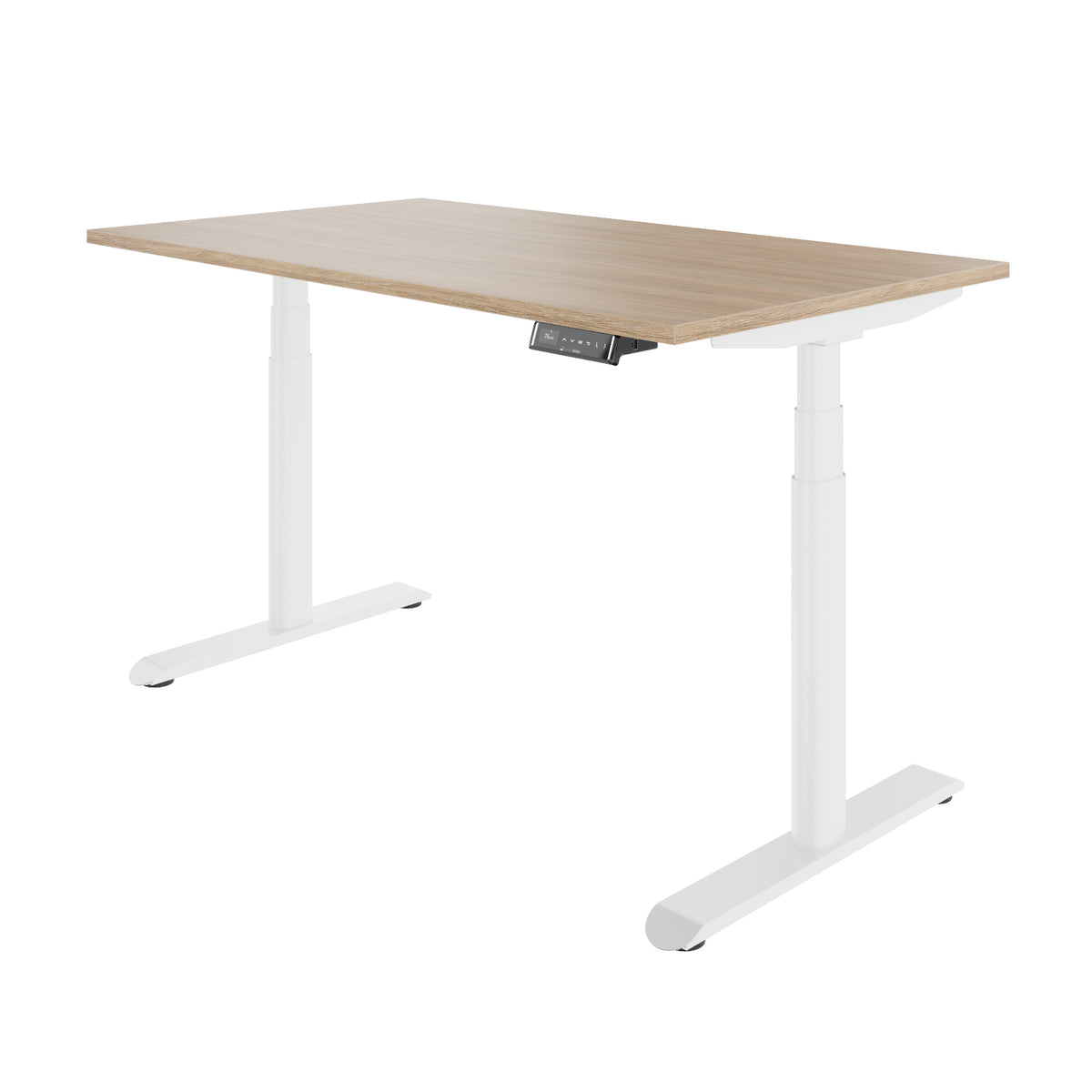 TELDRA Pro Curve, 2-Motoren-Schreibtisch | 1200-2000 mm, elektrisch höhenverstellbar, Bernsteineiche