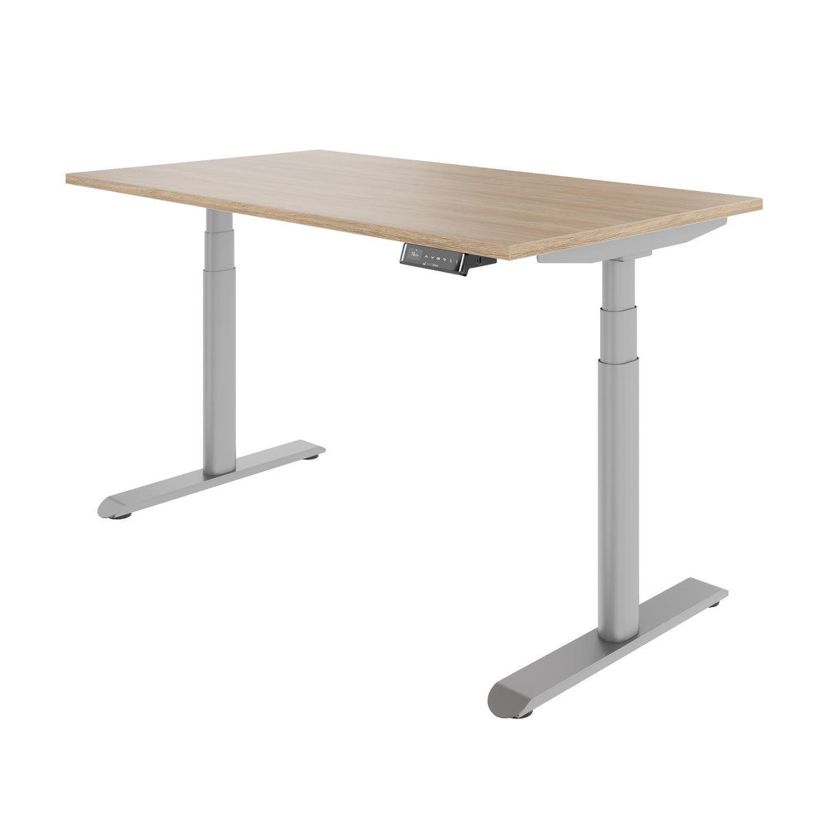 TELDRA Pro Curve, 2-Motoren-Schreibtisch | 1200-2000 mm, elektrisch höhenverstellbar, Bernsteineiche