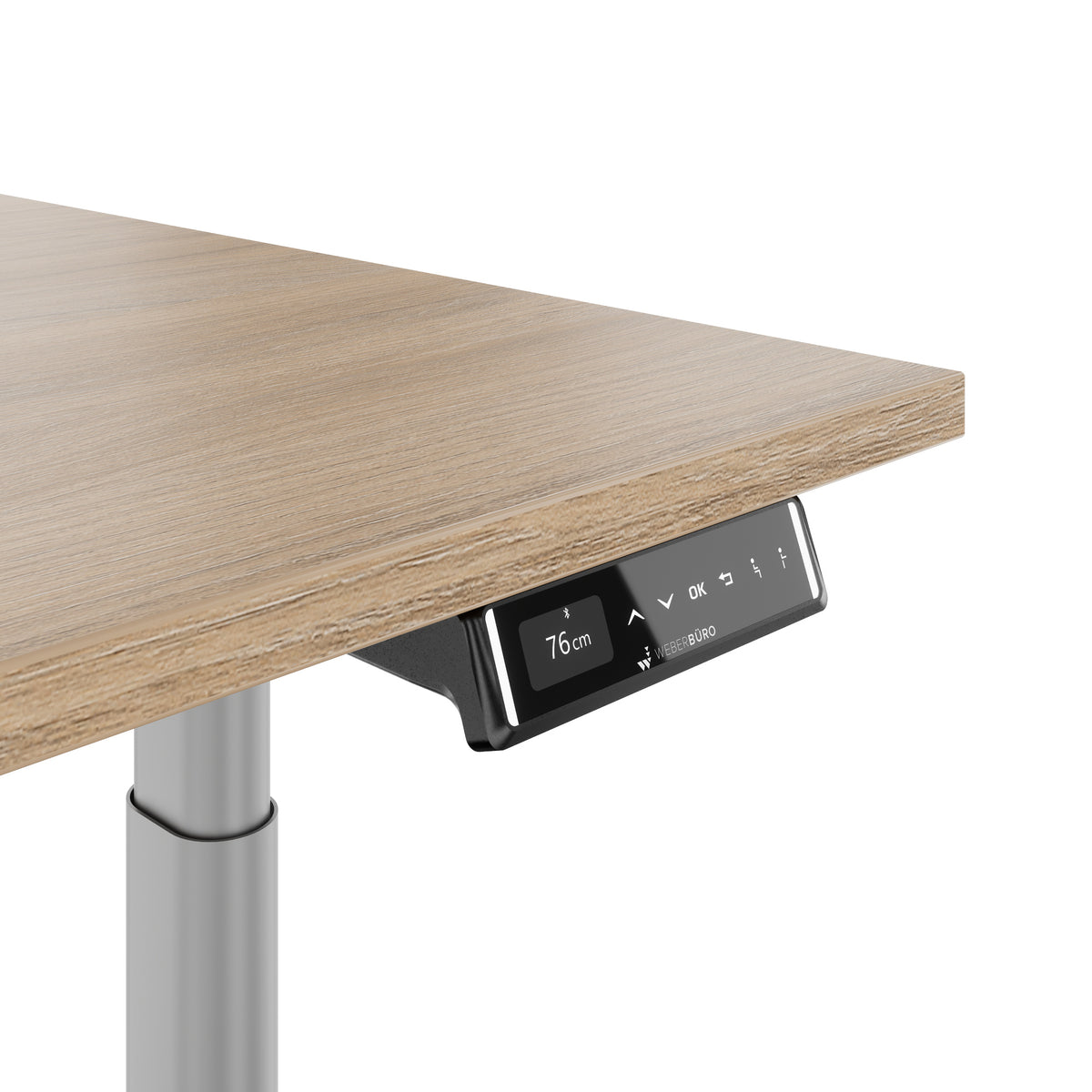 TELDRA Pro Curve, 2-Motoren-Schreibtisch | 1200-2000 mm, elektrisch höhenverstellbar, Bernsteineiche - 15 Lightbox Main Image
