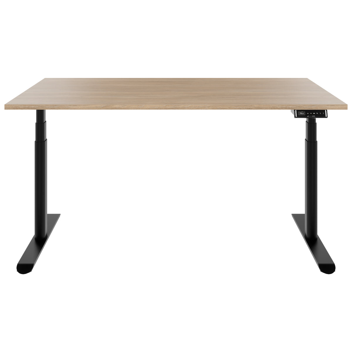 TELDRA Pro Curve, 2-Motoren-Schreibtisch | 1200-2000 mm, elektrisch höhenverstellbar, Bernsteineiche